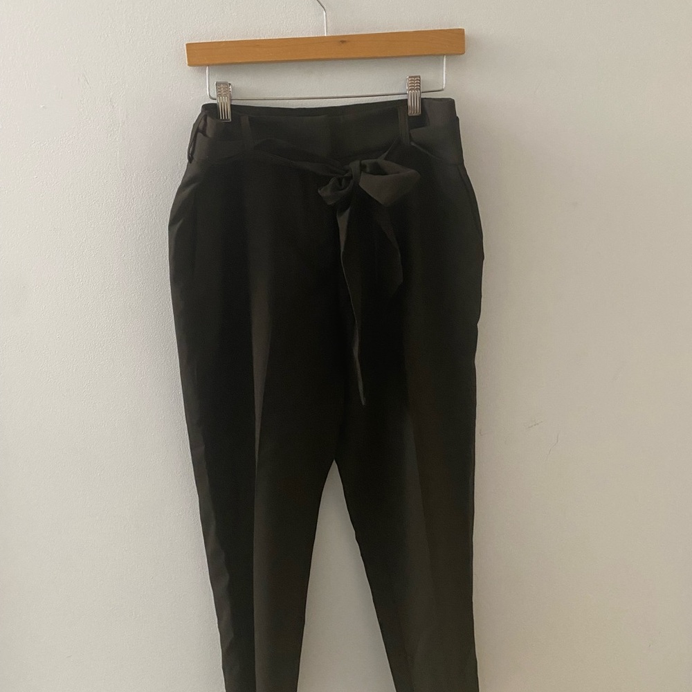 DKNY Elegant Black Tie-Waist Trousers